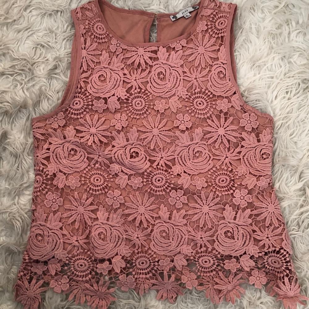 Pink Eyelet Lace top